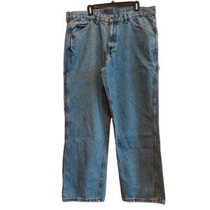 Irontown Workwear Mens 40x32 Blue Stonewashed Carpenter Utility Work Jeans Cotto